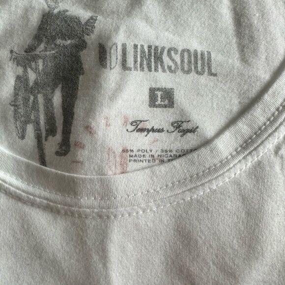 NWOT LinkSoul Unisex White Short Sleeve Tee Shirt Aloha - Size Large - Picture 4 of 5